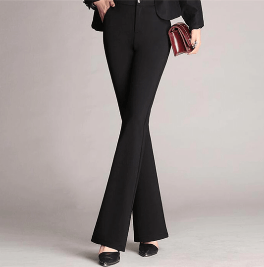 Fiza Pants | Slim High-Waisted Flared Trousers
