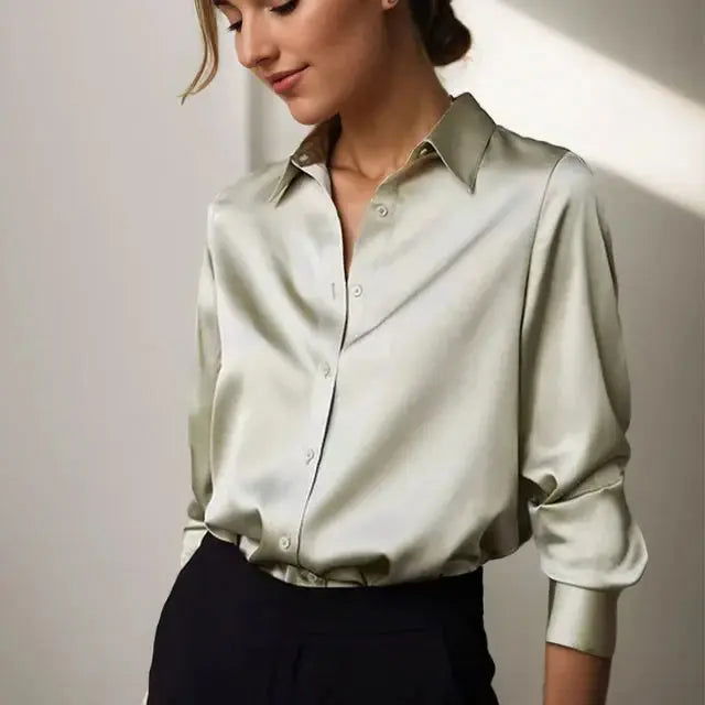Flora Blouse | Silky Long-Sleeve Blouse