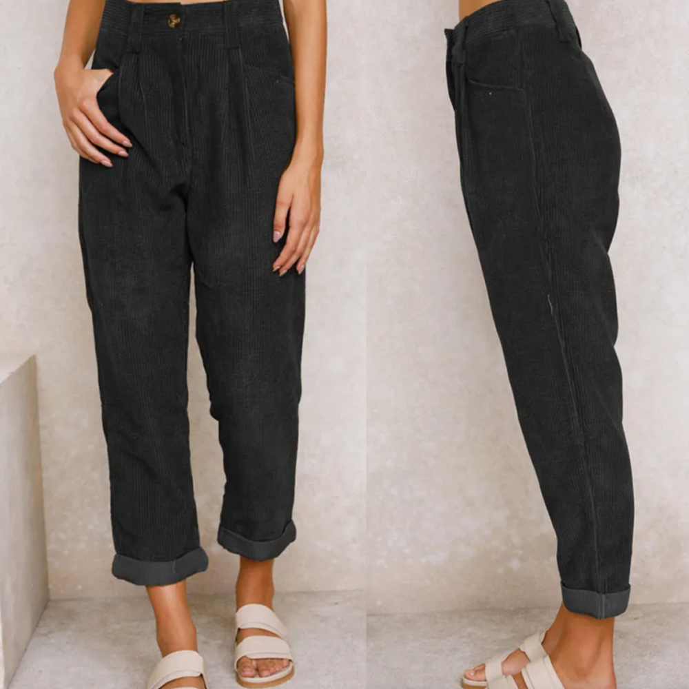 Fonda Pants | High-Waisted Corduroy Trousers