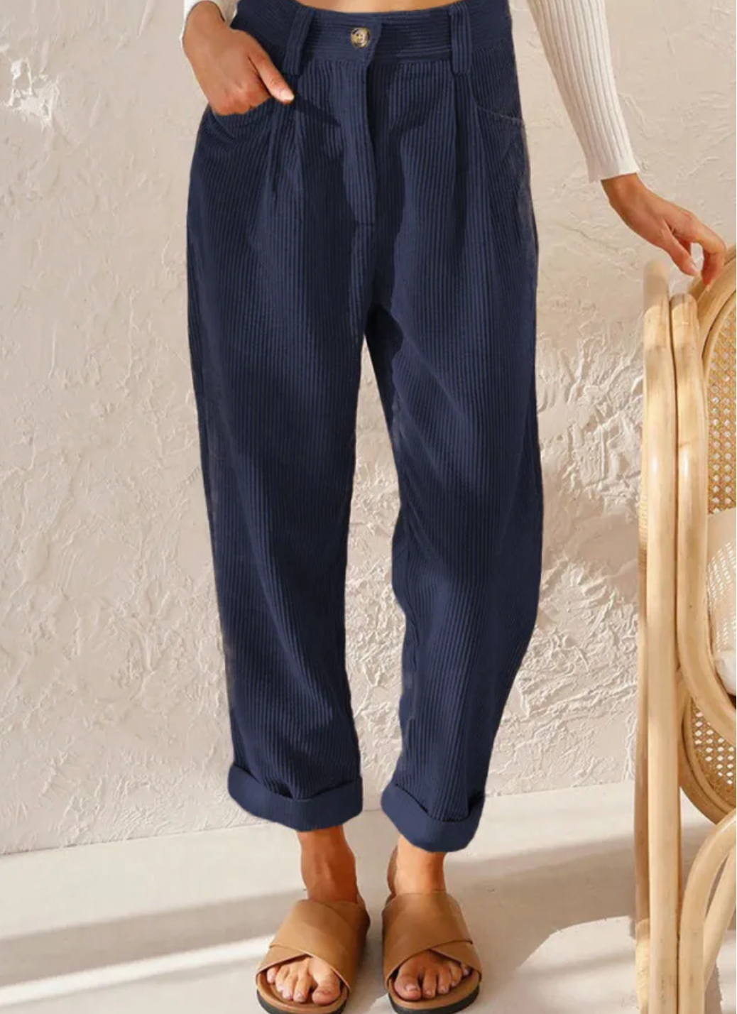 Fonda Pants | High-Waisted Corduroy Trousers