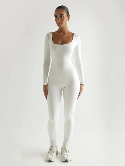 Freyah Jumpsuit | Long Sleeve Stretch Yoga Lounge Suit