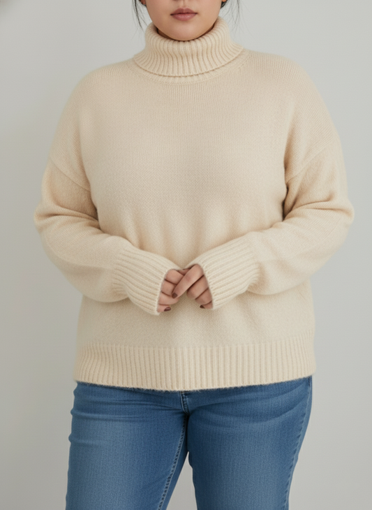 Elena Chunky Turtleneck Sweater | Relaxed Fit Knit Pullover