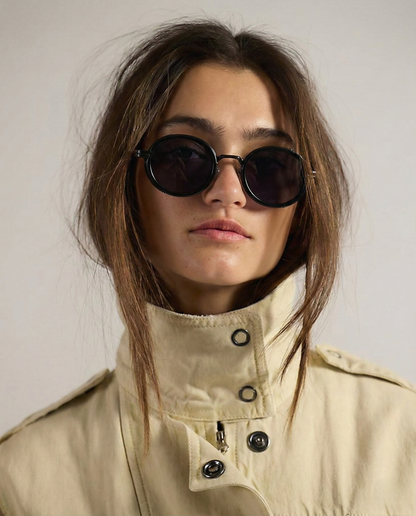 Sienna Solid Oval Sunglasses | Gradient Lenses Gold-Tone Accents Oval Sunglasses