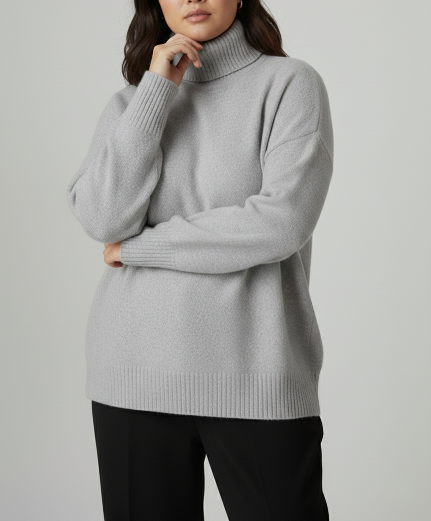 Elena Chunky Turtleneck Sweater | Relaxed Fit Knit Pullover