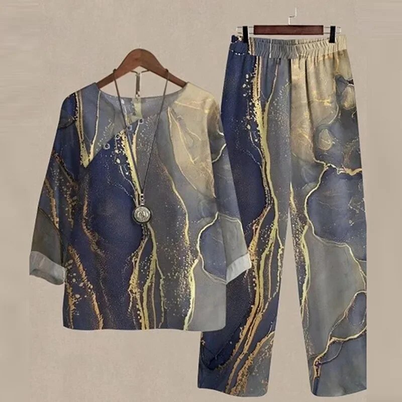 Gemma Set | Printed Top and Tapered Trousers Co-ord