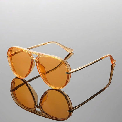 Freya Translucent Aviator Sunglasses | Double Bridge Gradient Aviator Sunglasses