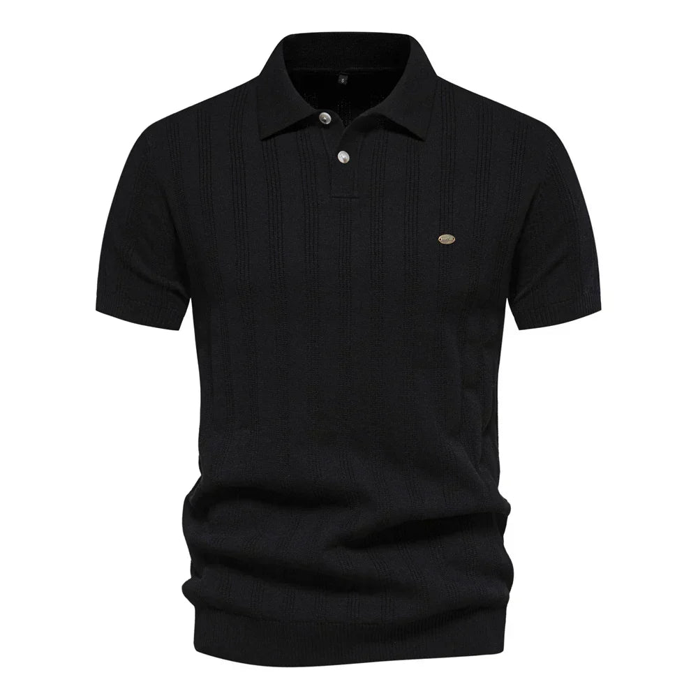 George Top | Short Sleeve Striped Design Polo Shirt
