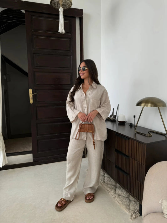 Grace Set | Two-Piece Relaxed Shirt and Trousers Set