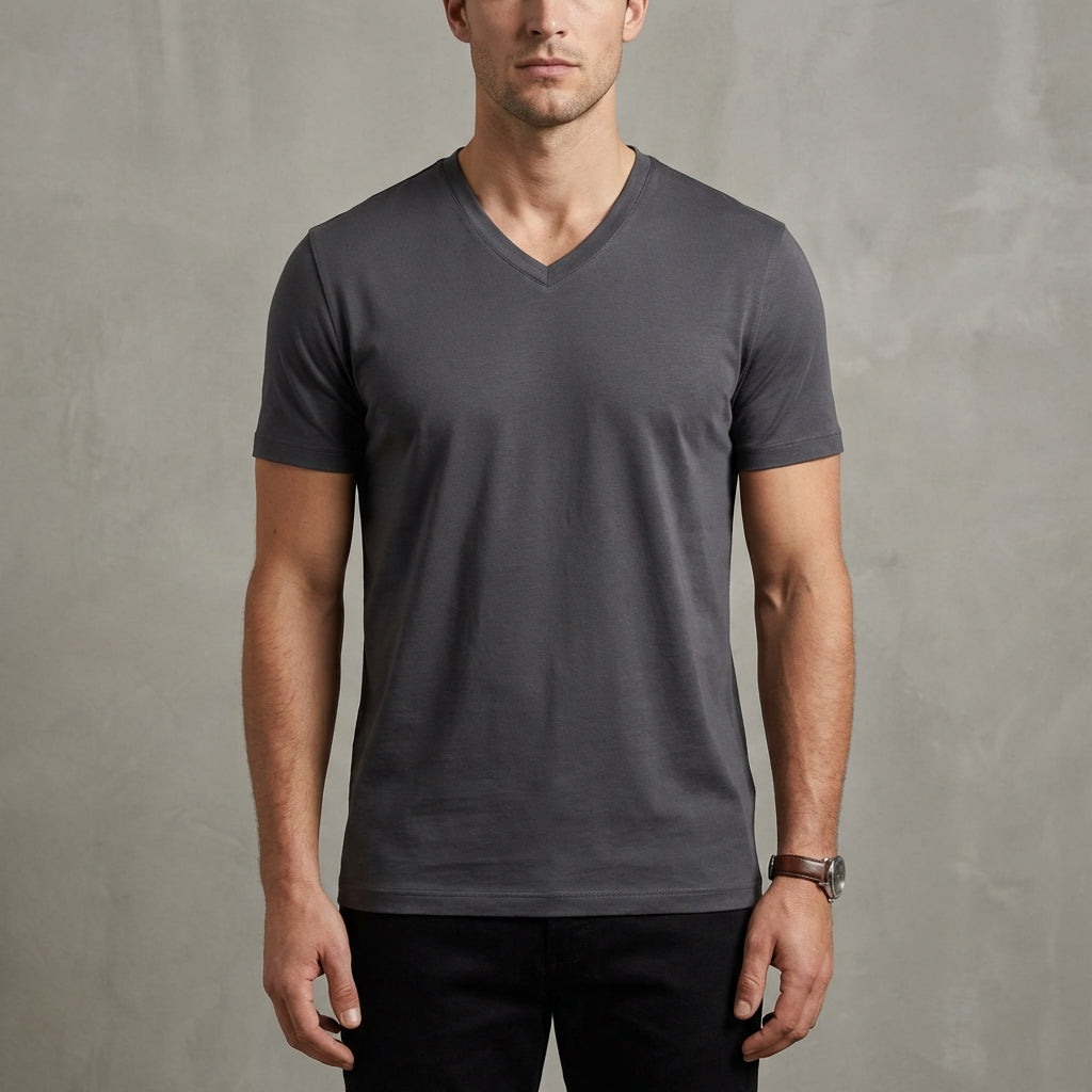 Jack Regular Fit V-Neck T-Shirt | Solid Colour Casual T-shirt