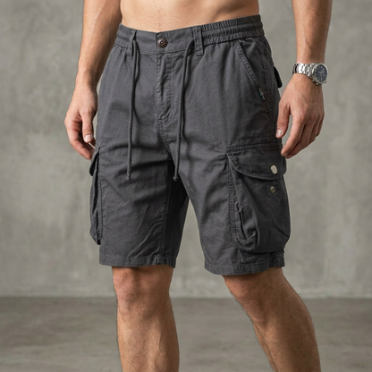 Theodore Relaxed Fit Cargo Shorts | Elastic Waist Drawstring Waist Cargo Shorts
