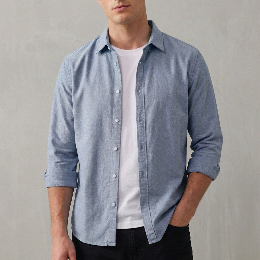 Joshua Relaxed Fit Button-Up Shirt | Collared Long Sleeve Shirt
