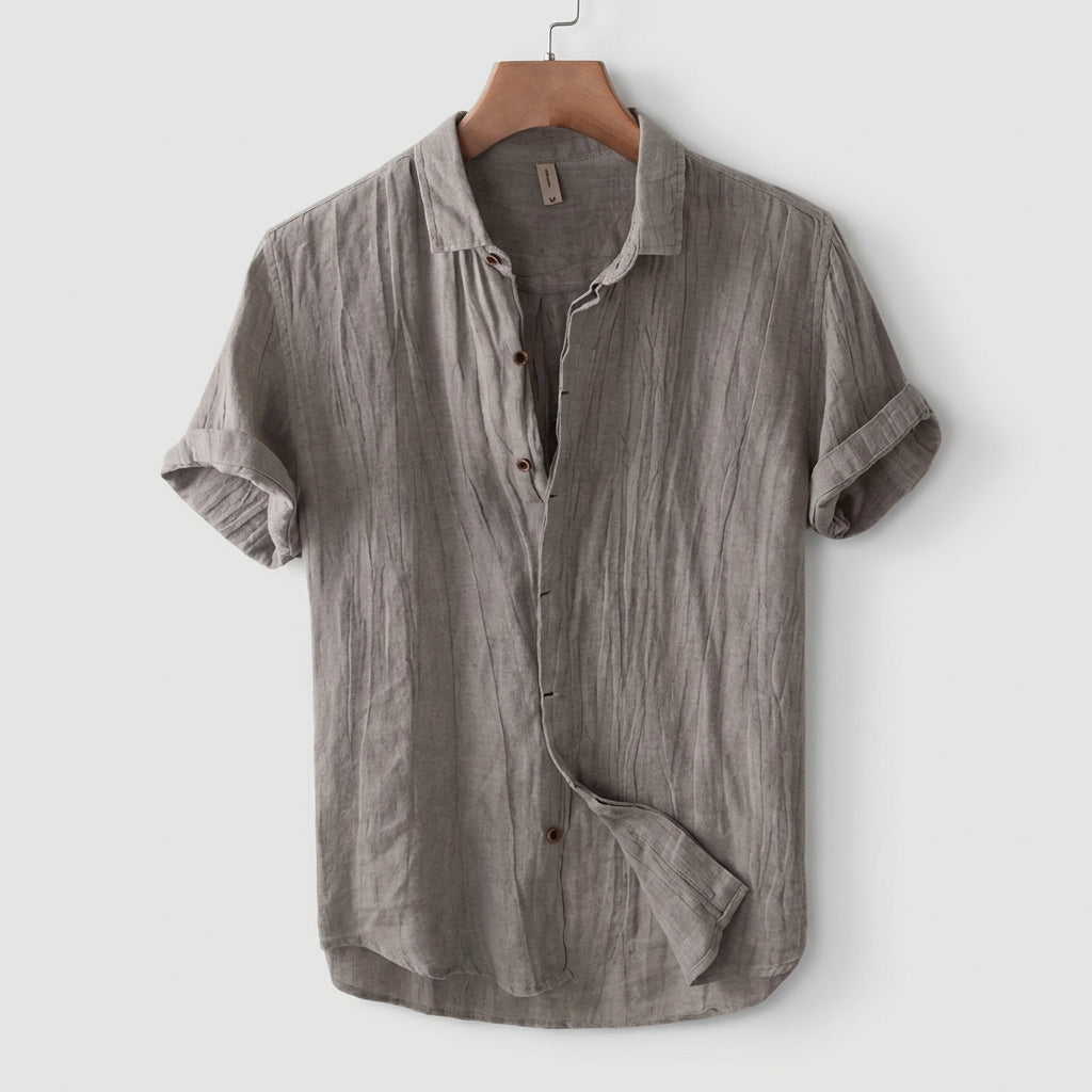 Leandro Relaxed Fit Short Sleeve Shirt | Collared Button Front Shirt