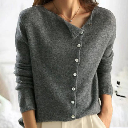 Sienna Relaxed Fit Cardigan | Boat Neck Button Front Cardigan