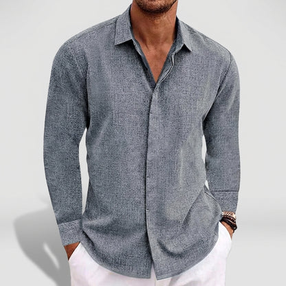 Archie Relaxed Fit Button-Up Shirt | Collared Long Sleeve Shirt