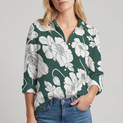 Isla Relaxed Fit Blouse | Floral Long Sleeve Blouse