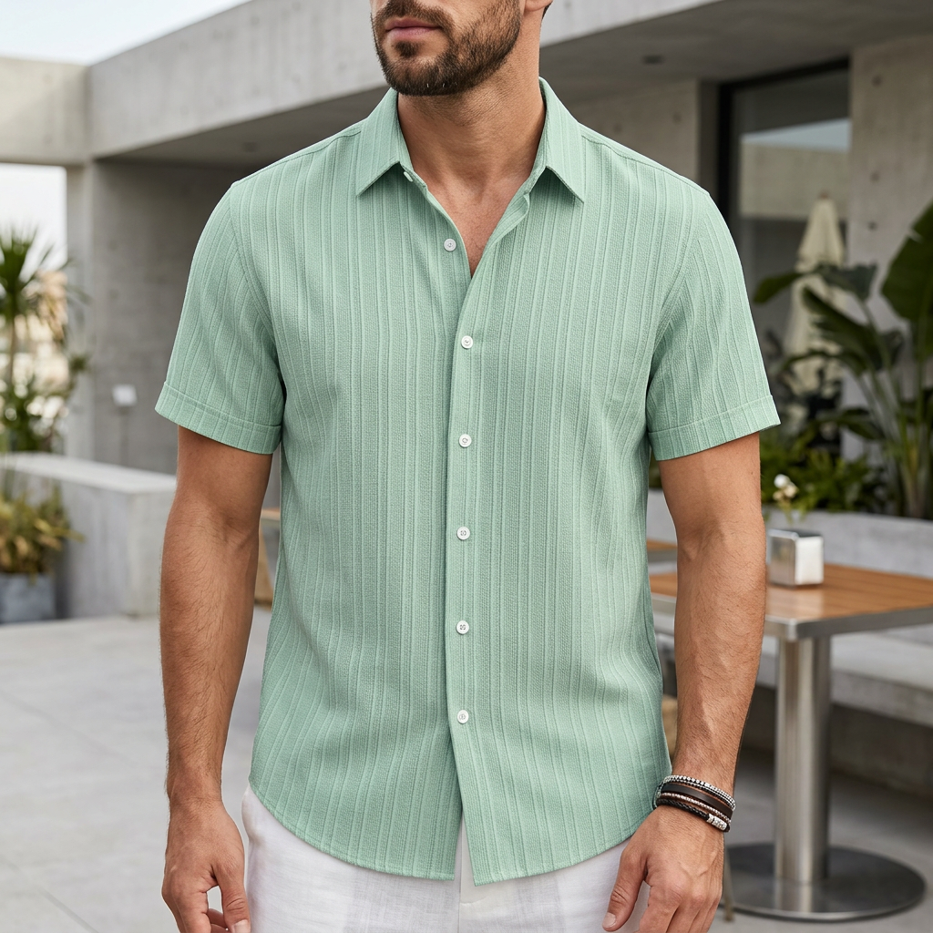 Oscar Relaxed Fit Button-Up Shirt | Collared Short Sleeve Shirt