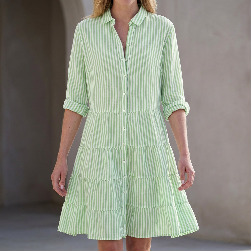 Florence Relaxed Fit Shirt Dress | Collared Above Knee Shirt Dress