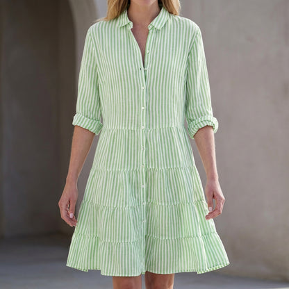 Florence Relaxed Fit Shirt Dress | Collared Above Knee Shirt Dress