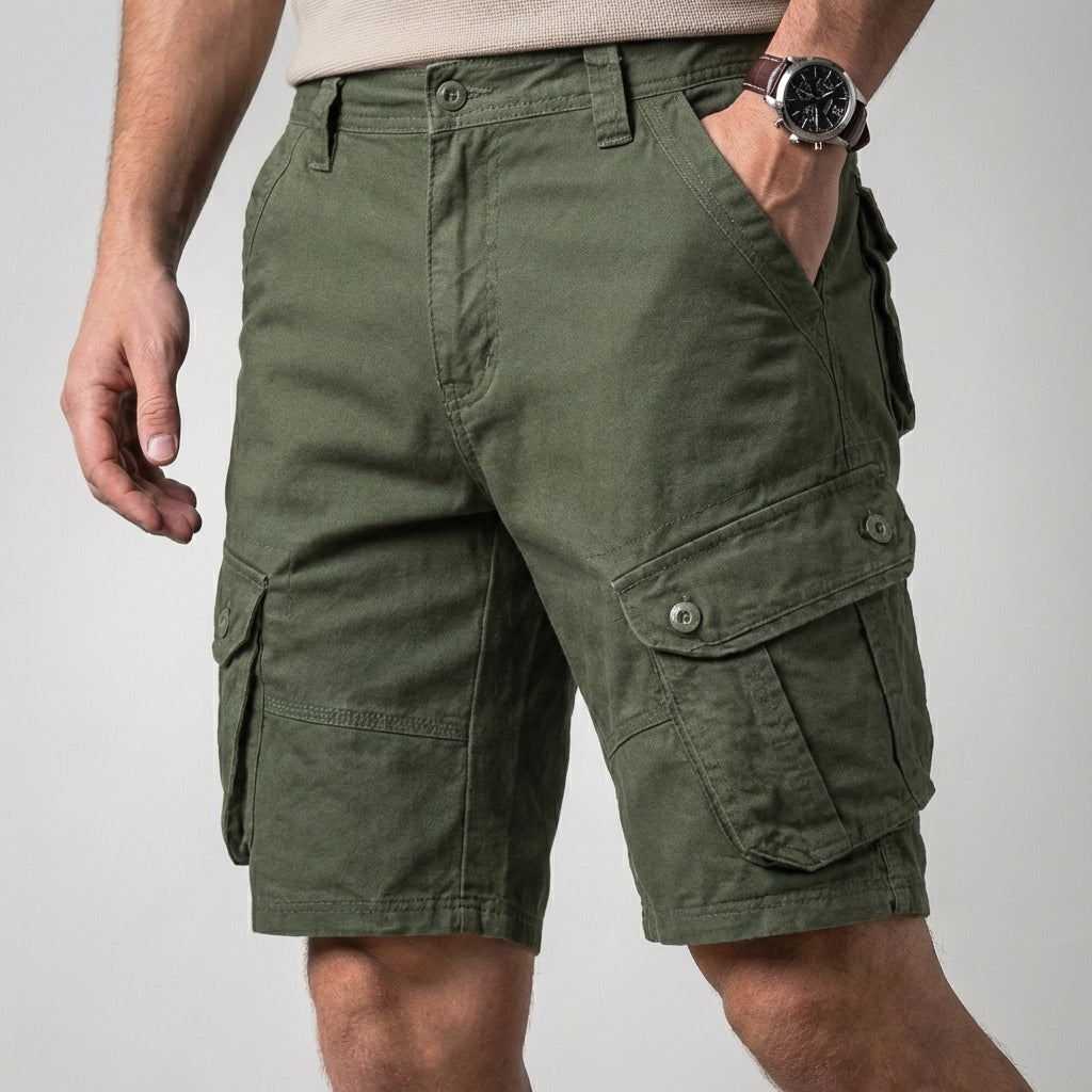 Theodore Relaxed Fit Cargo Shorts | Cargo Pockets Knee-Length Shorts