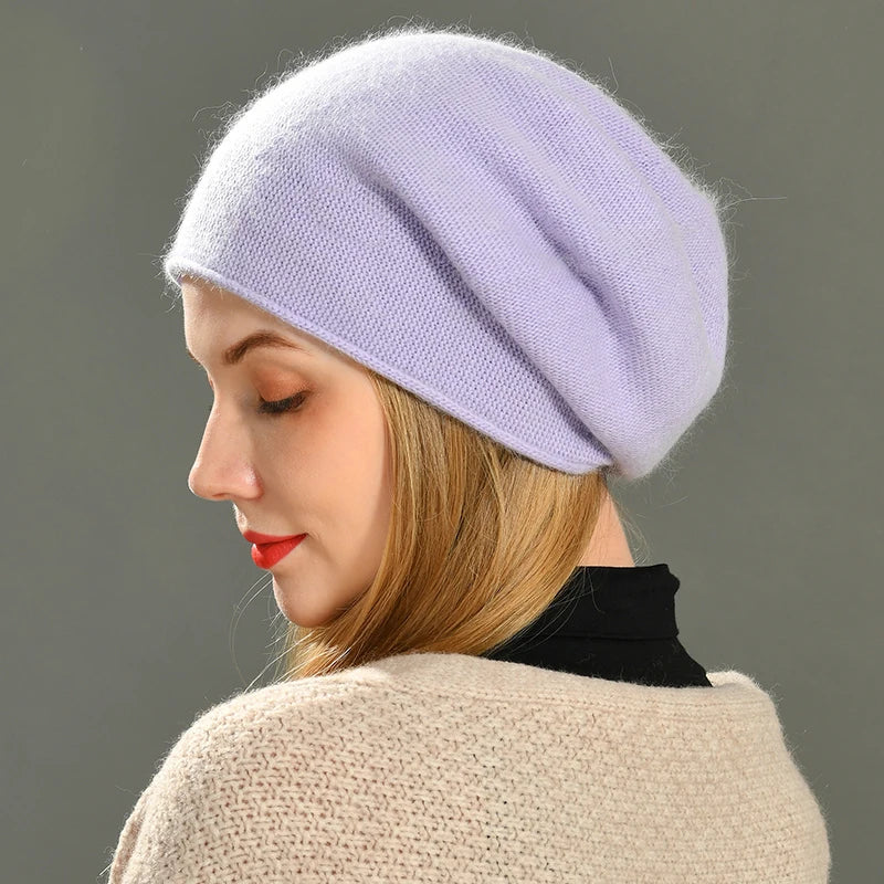 Isla Relaxed Fit Slouch Beanie | Ribbed Trim Solid Slouch Beanie
