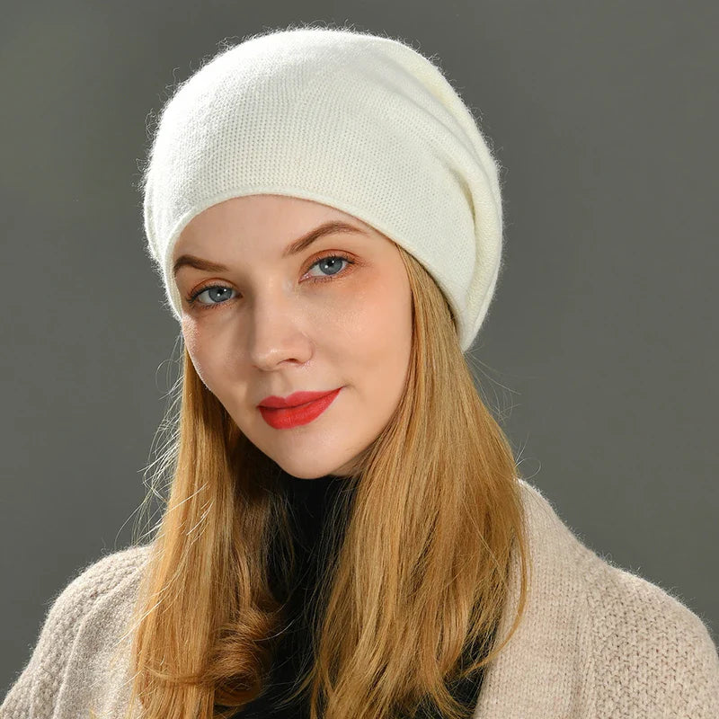 Isla Relaxed Fit Slouch Beanie | Ribbed Trim Solid Slouch Beanie