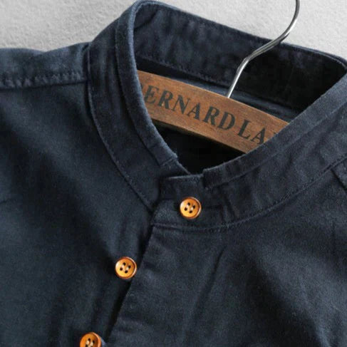 Halden Top | Slim Fit Shirt with Stand Collar