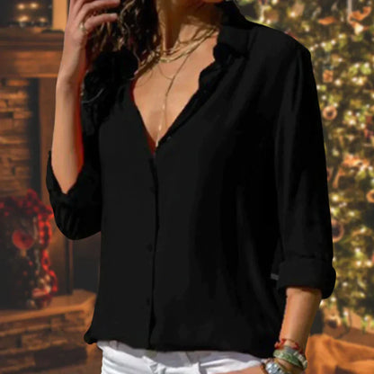 Hannah Top | Button-Up Blouse with Classic Collar
