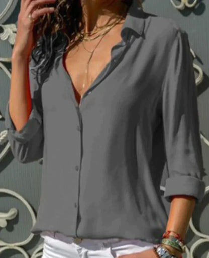Hannah Top | Button-Up Blouse with Classic Collar