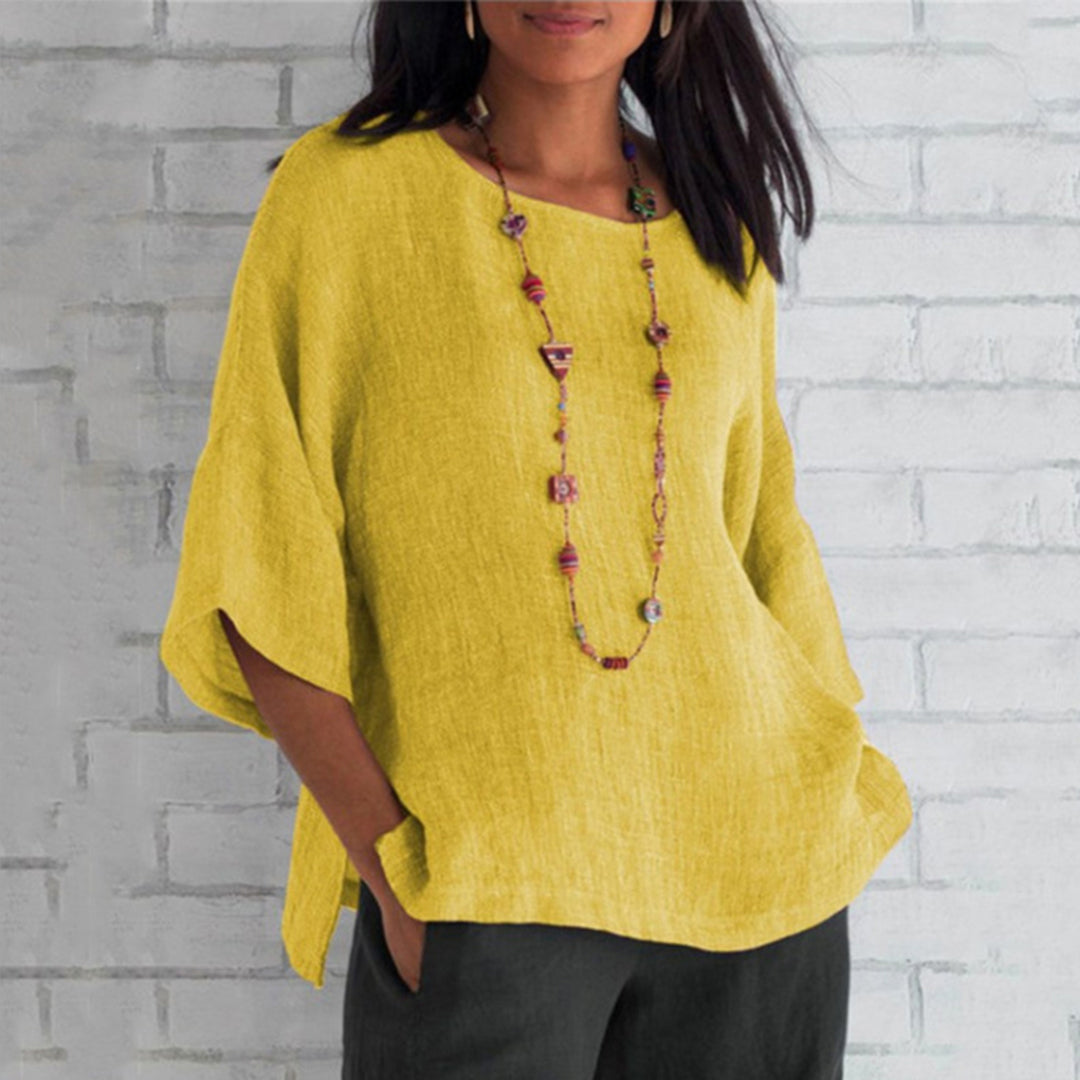Hattie Top | Loose Fit Casual Blouse with Side Slits