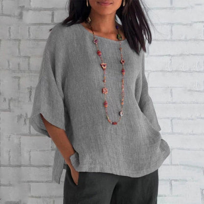 Hattie Top | Loose Fit Casual Blouse with Side Slits