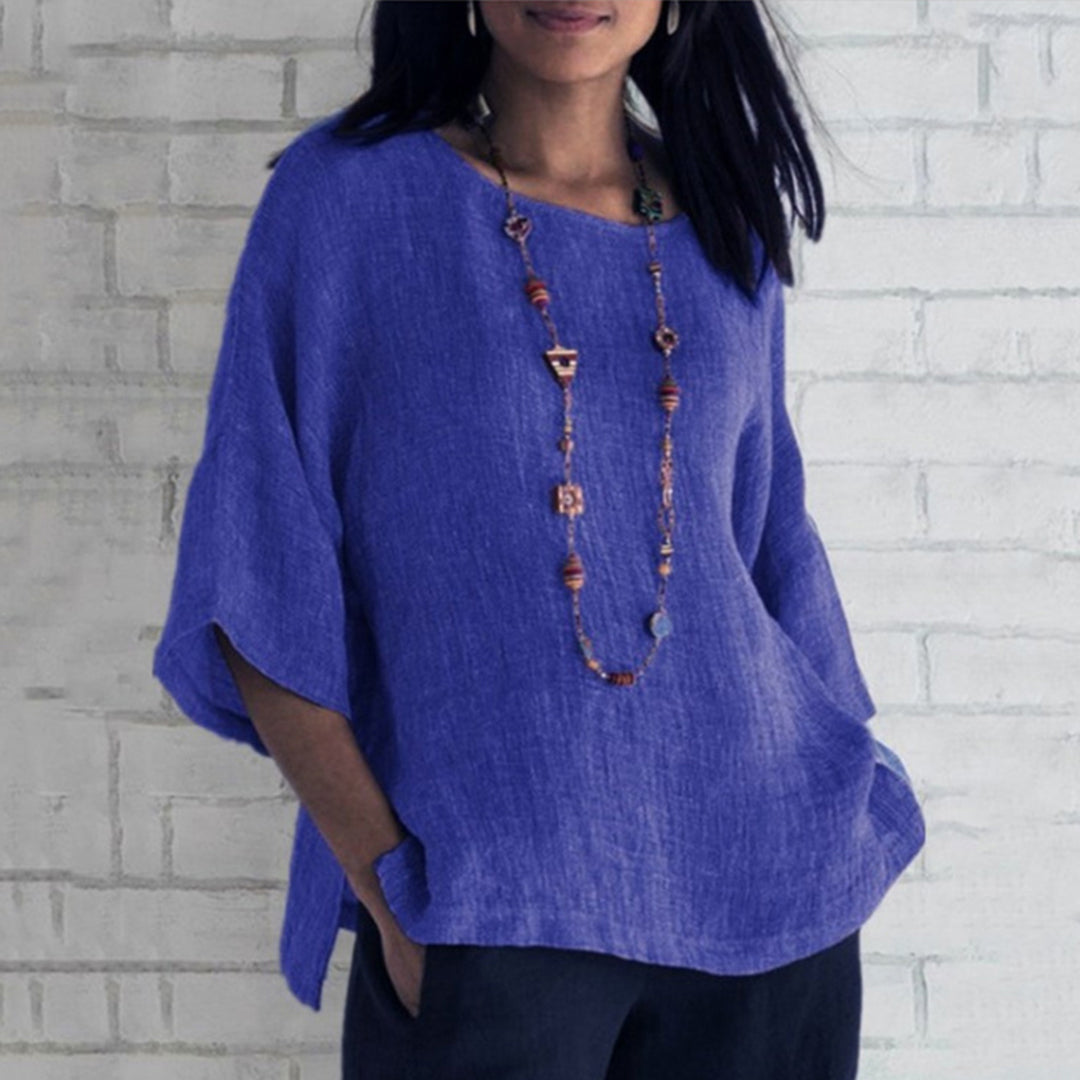 Hattie Top | Loose Fit Casual Blouse with Side Slits