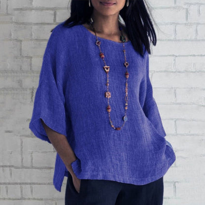 Hattie Top | Loose Fit Casual Blouse with Side Slits