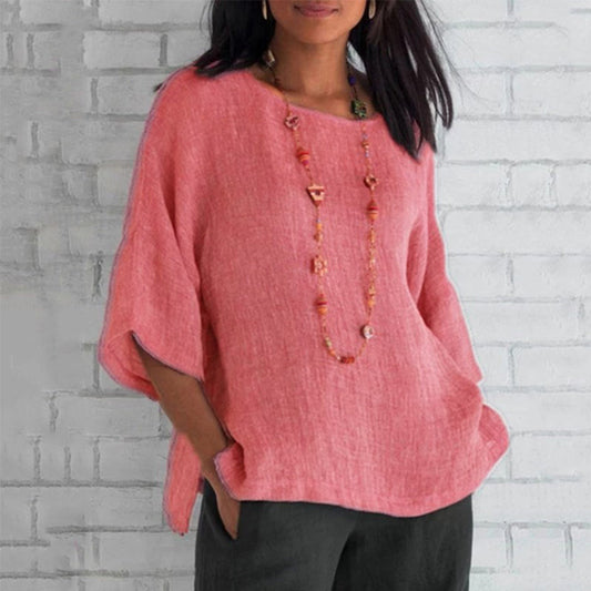 Hattie Top | Loose Fit Casual Blouse with Side Slits
