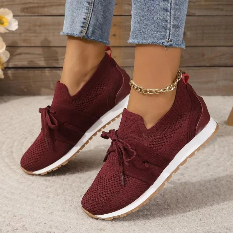 Hazel Shoes | Mesh Lace-Up Comfy Sneakers