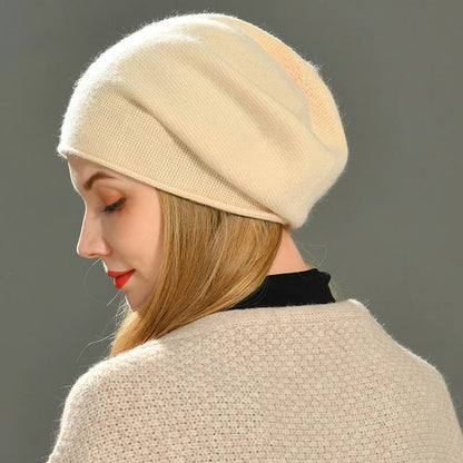 Isla Relaxed Fit Slouch Beanie | Ribbed Trim Solid Slouch Beanie