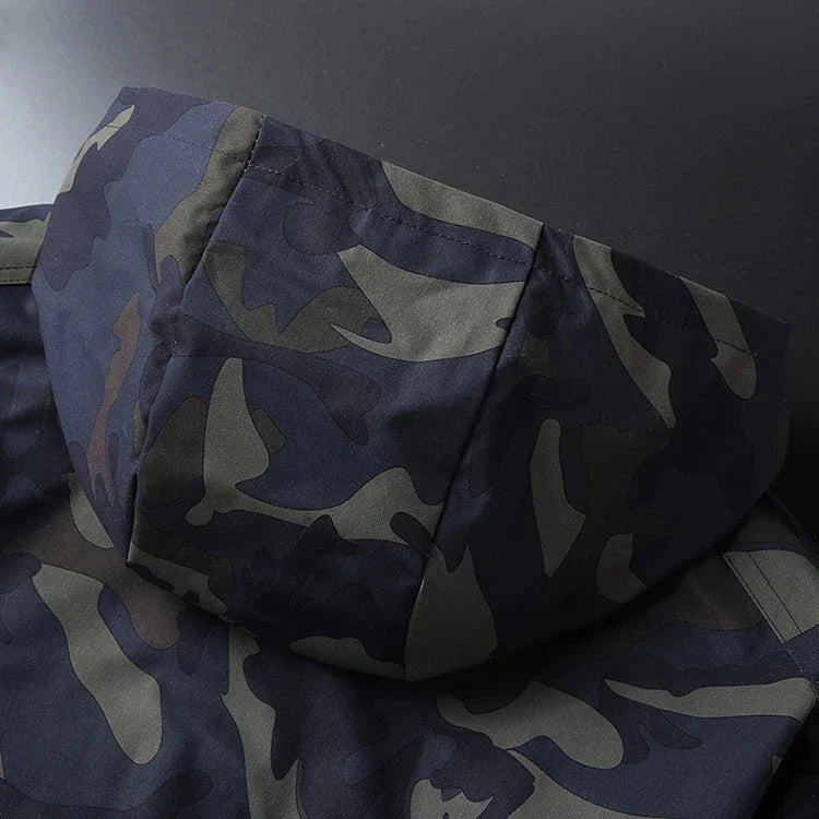 Oliver Camouflage Hooded Windbreaker | Regular Fit Hip-Length Windbreaker