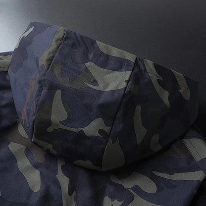 Oliver Camouflage Hooded Windbreaker | Regular Fit Hip-Length Windbreaker