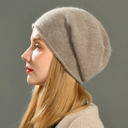 Isla Relaxed Fit Slouch Beanie | Ribbed Trim Solid Slouch Beanie