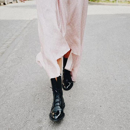Isabella Lace-Up Cap Toe Ankle Boots | Ankle-Wrap Detail Ankle Boots