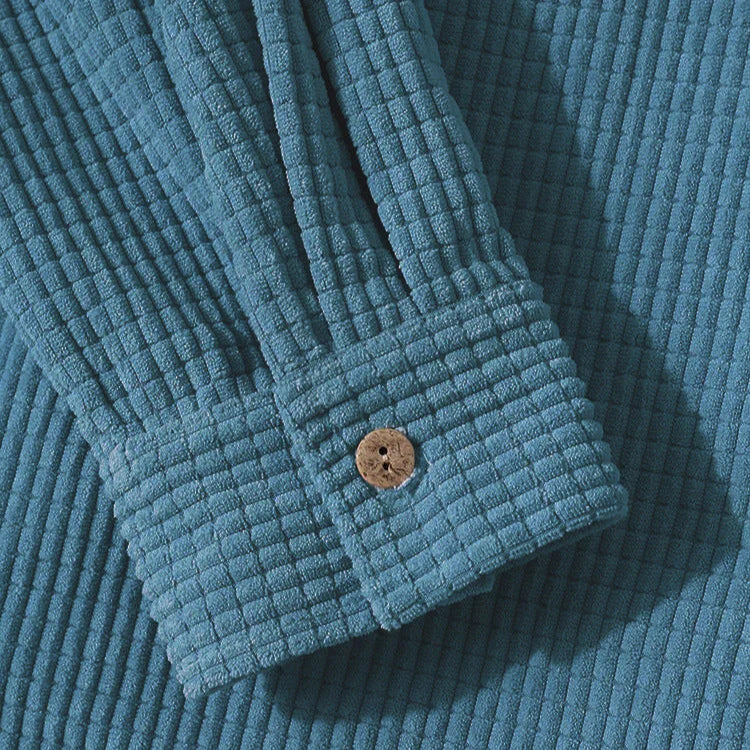 Jack Ribbed Relaxed Fit Overshirt | Hooded Button Front Overshirt