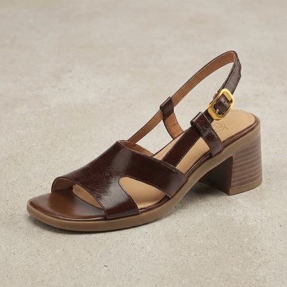 Isla Block Heel Sandals | Open Toe Slingback Strap Sandals