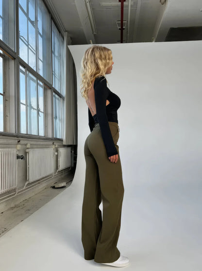 Iris Pants | Wide-Leg High Waisted Trousers for Women