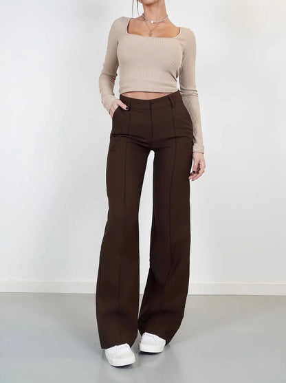 Iris Pants | Wide-Leg High Waisted Trousers for Women