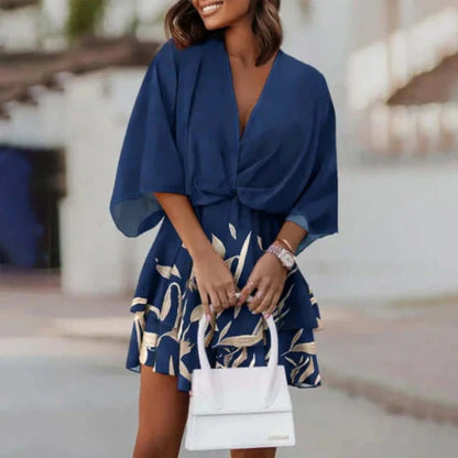 Isa Dress | Summer Batwing Sleeves V-Neck Mini Dress