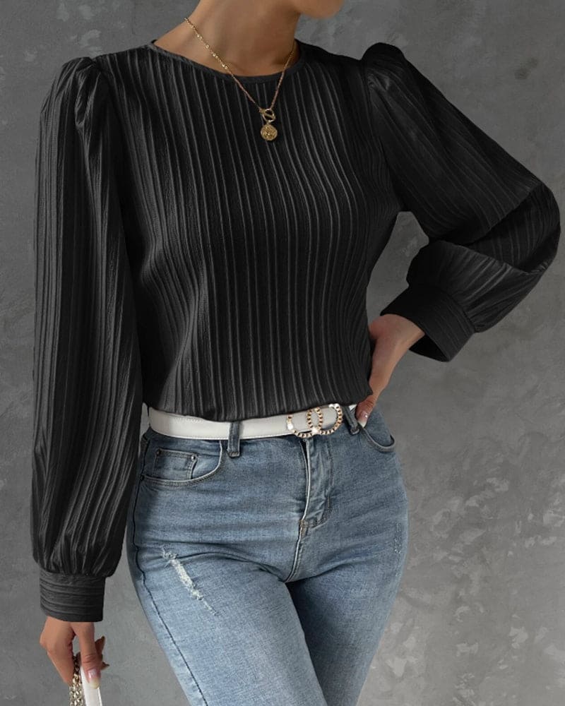 Isadora Blouse | Elegant Structured Top with Lantern Sleeves