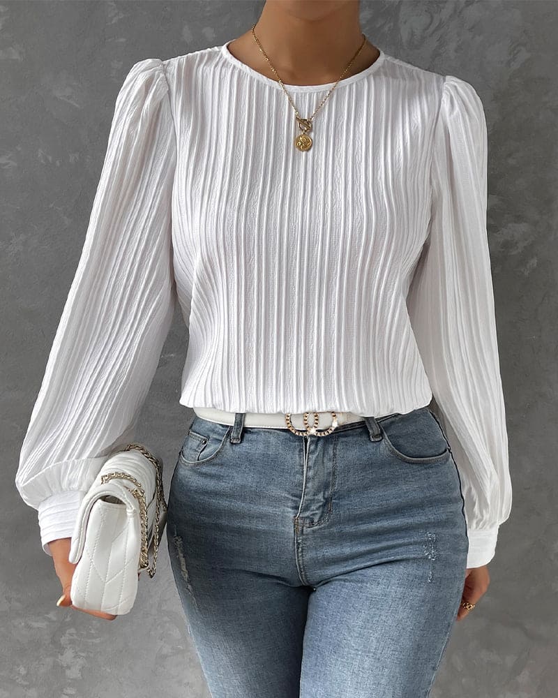Isadora Blouse | Elegant Structured Top with Lantern Sleeves