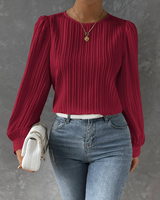 Isadora Blouse | Elegant Structured Top with Lantern Sleeves