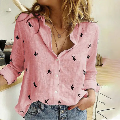 Isleen Blouse | Elegant Button-Up Printed Blouse