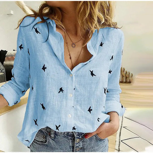 Isleen Blouse | Elegant Button-Up Printed Blouse