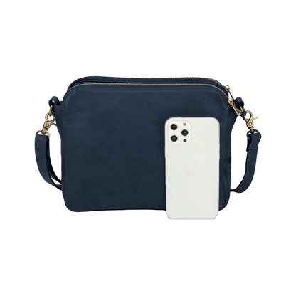 Isla Crossbody Shoulder Bag | Solid Fur Trim Crossbody Shoulder Bag